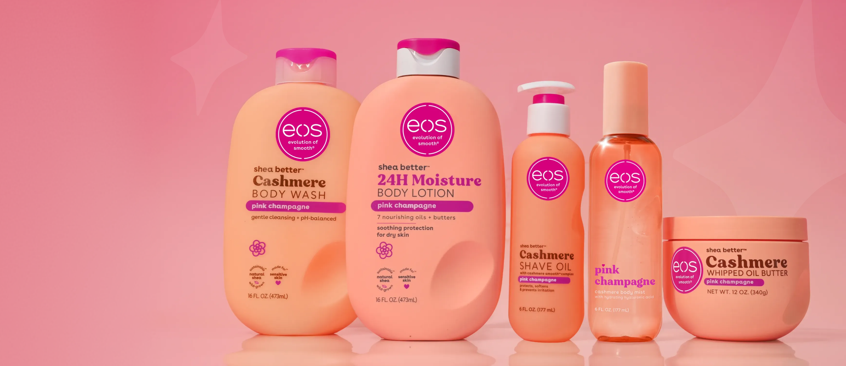 eos pink champagne body care collection